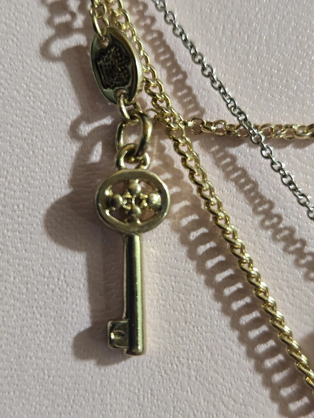 Juicy Couture Gold and Silver Layered Heart & Key Necklace Set